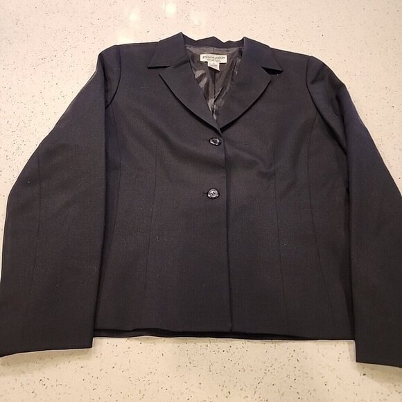 womens pendleton jacket 8 Black Wool Blazer 2 Button - Picture 1 of 5